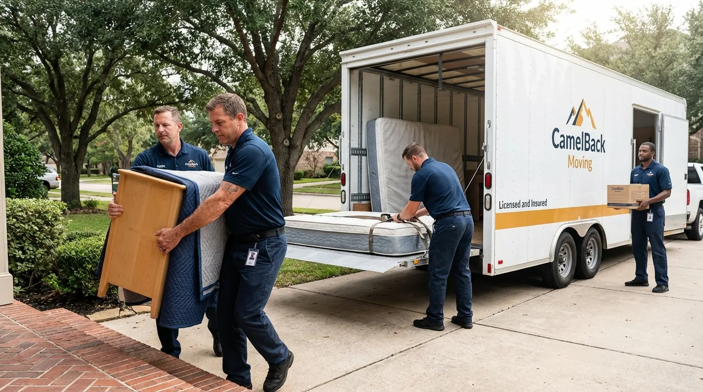Crew loading residential truck for cross-state move from Ansonia, OH
